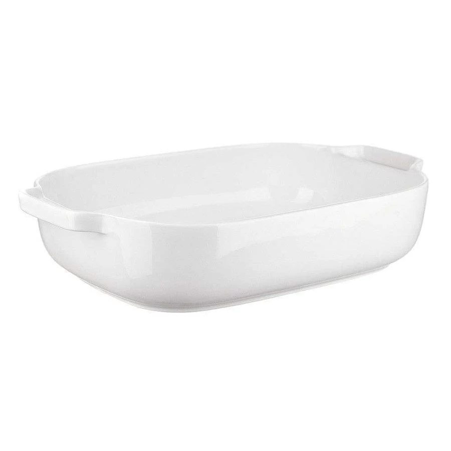 Wheel & Barrow 34cm White Rectangular Bone China Baking Dish - Oven Safe Ceramic Cookware