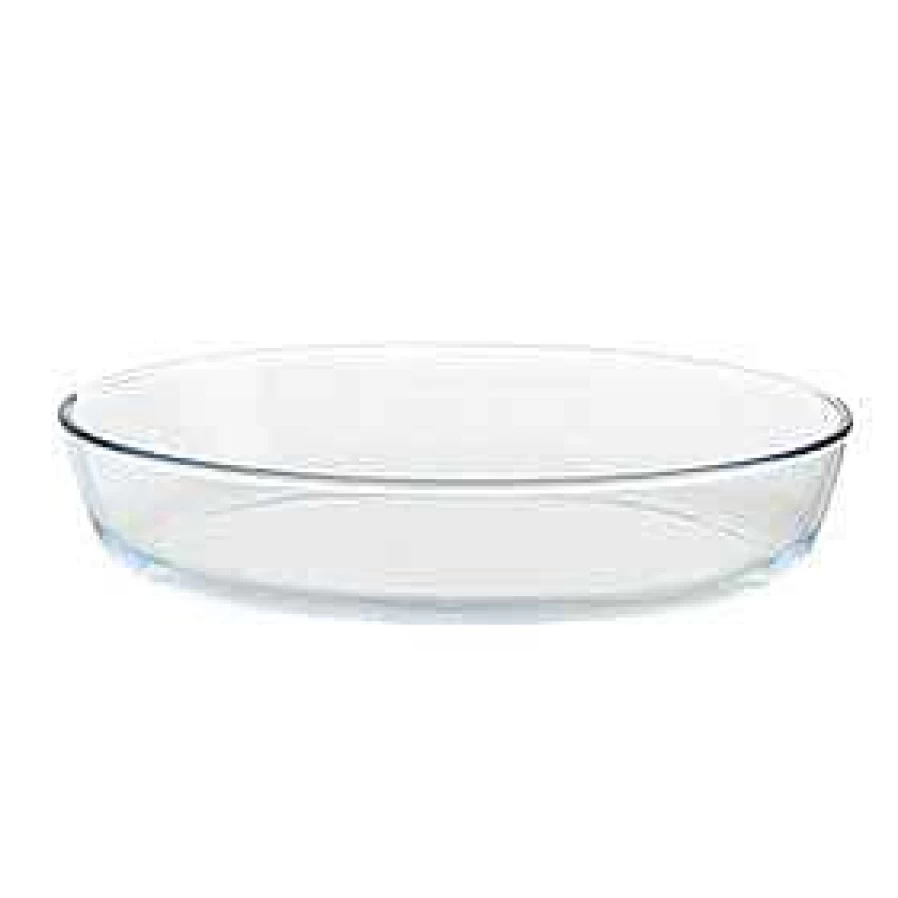Wheel and Barrow Oval Glass Baking Dish - Oven Safe Bakeware for Casseroles and Roasts