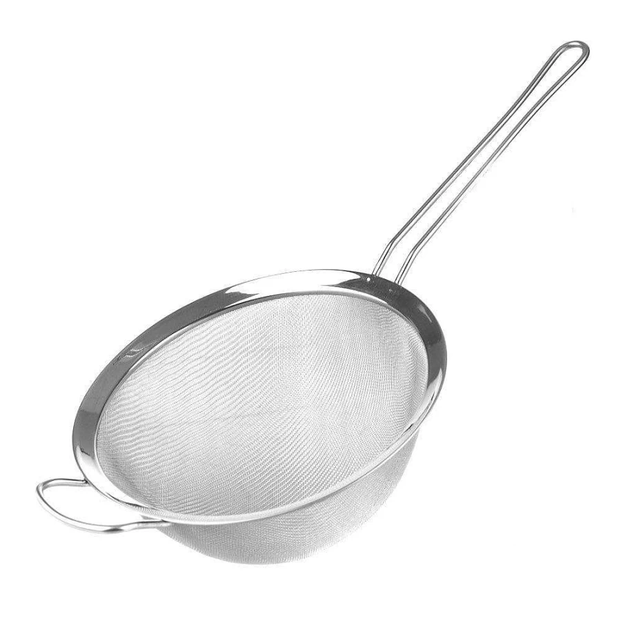 Wheel and Barrow 20cm Stainless Steel Mesh Strainer with Reinforced Rim for Kitchen and Cooking