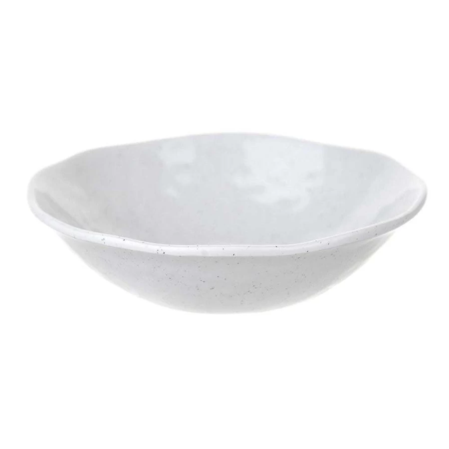 Wheel and Barrow 19cm Speckled White Melamine Bowl - Durable Dinnerware