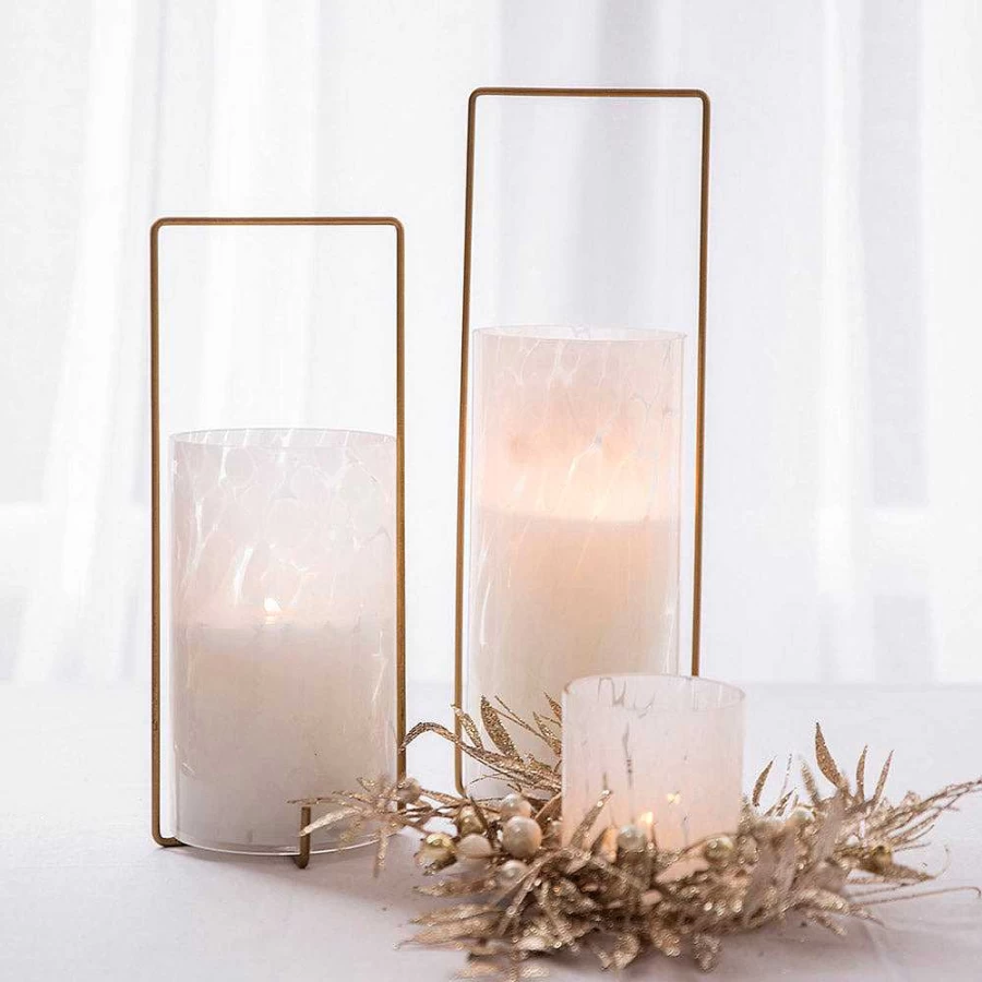 Wheel and Barrow White Marble Glass Tealight Holder - 10cm x 9cm Elegant Candle Votive