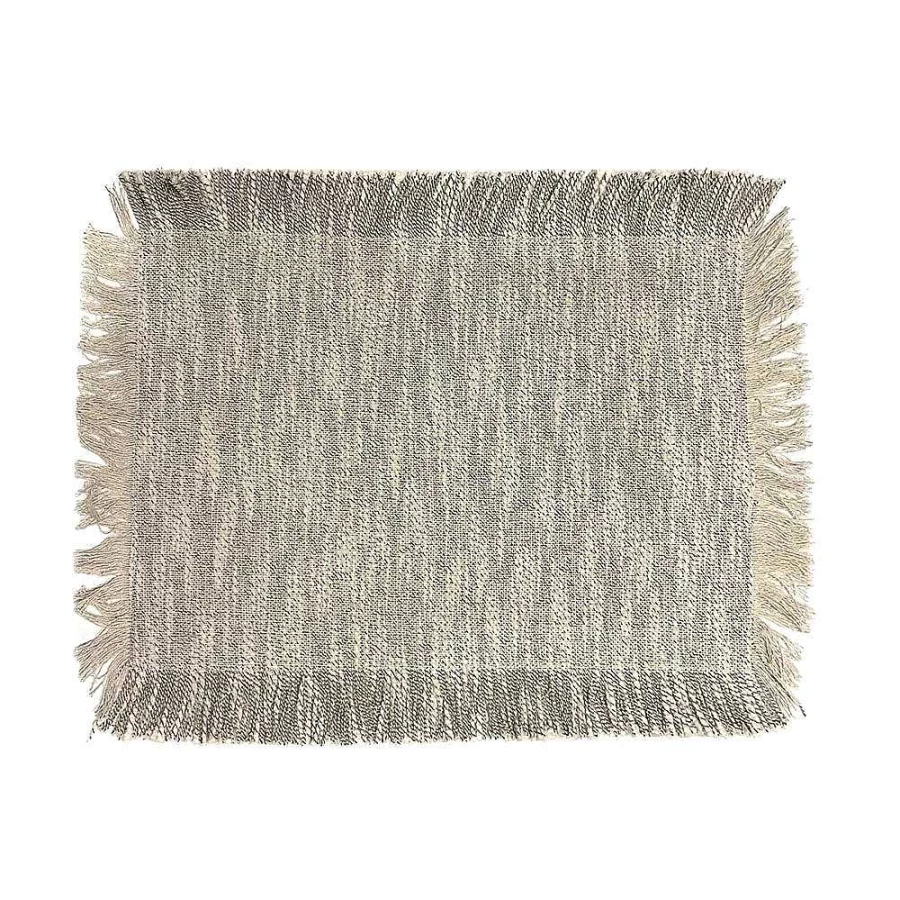 Wheel and Barrow Natural Fringed Placemat with Fleck Design 33x48cm for Dining Table Decor