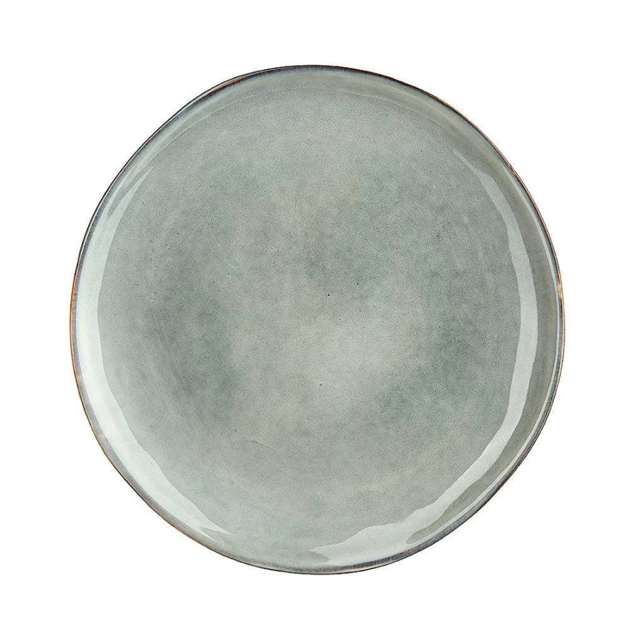 Wheel and Barrow Olive Green Stoneware Side Plate 20cm - Durable Ceramic Dinner Plate for Everyday Use