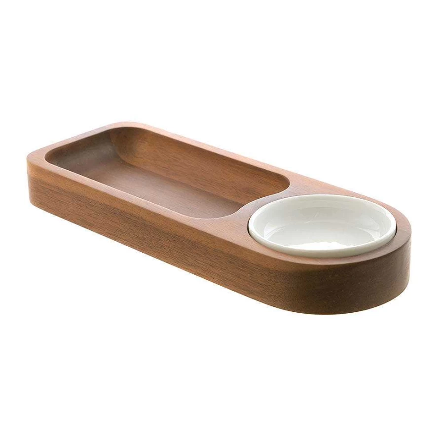 Wheel & Barrow Yara 2-Piece Serving Tray Set with Dip Bowls – 29 x 11 x 3 cm – Elegant Entertaining Platter