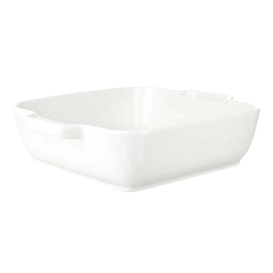 Wheel and Barrow 25cm Square Porcelain Baking Dish - Oven Safe Ceramic Cookware for Casseroles & Roasts