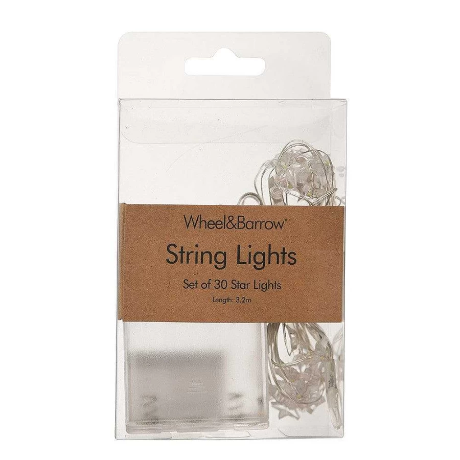 Wheel & Barrow 30-LED Star String Lights - 3.2M Outdoor/Indoor Decorative Fairy Lights for Wedding, Party, Garden