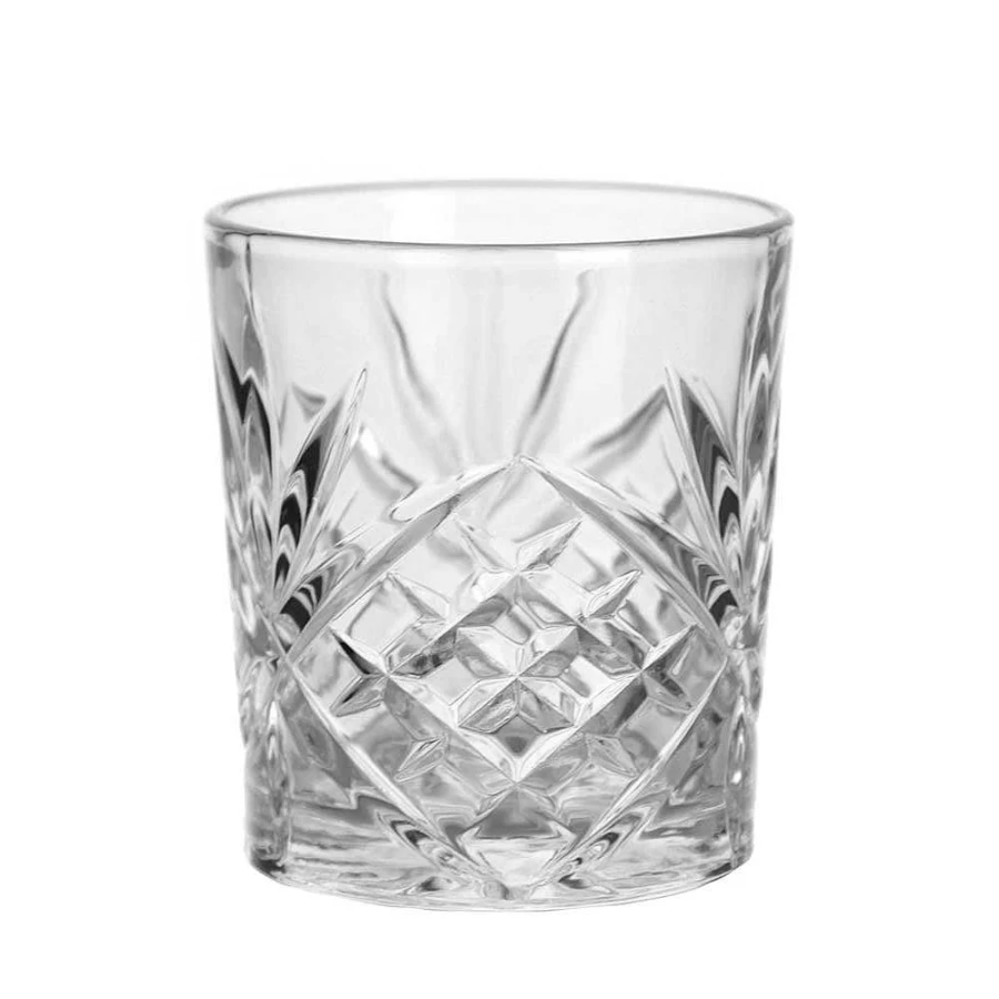 Wheel and Barrow Whisky Glass 350ml - Premium Cut Crystal Tumbler for Scotch & Bourbon
