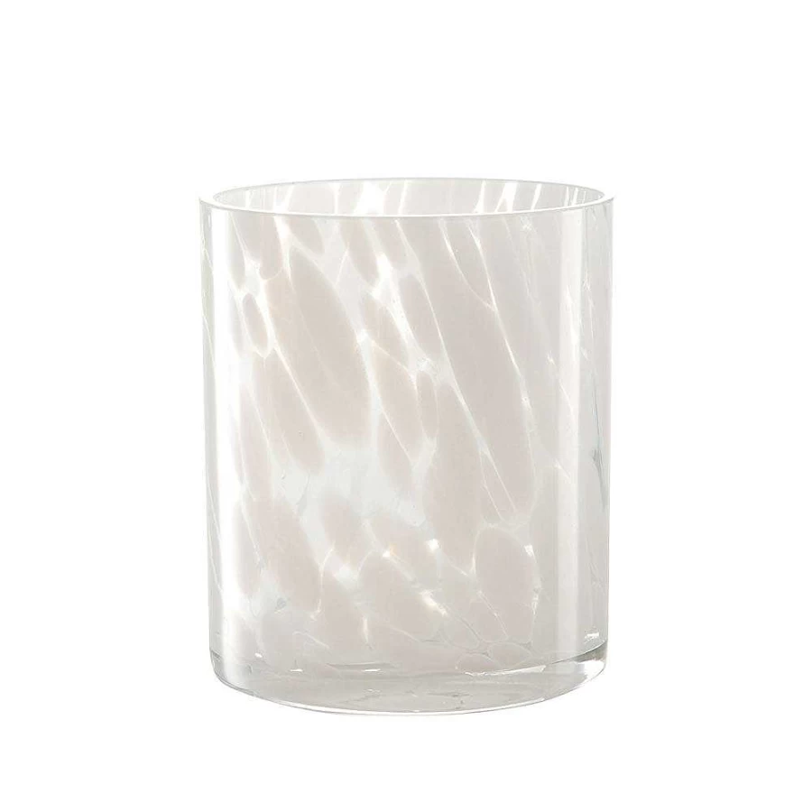 Wheel and Barrow White Marble Glass Tealight Holder - 10cm x 9cm Elegant Candle Votive