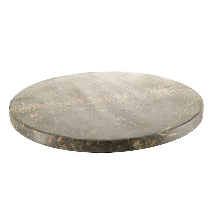Wheel and Barrow Round Black and Gold Floral Decorative Board 32.5cm