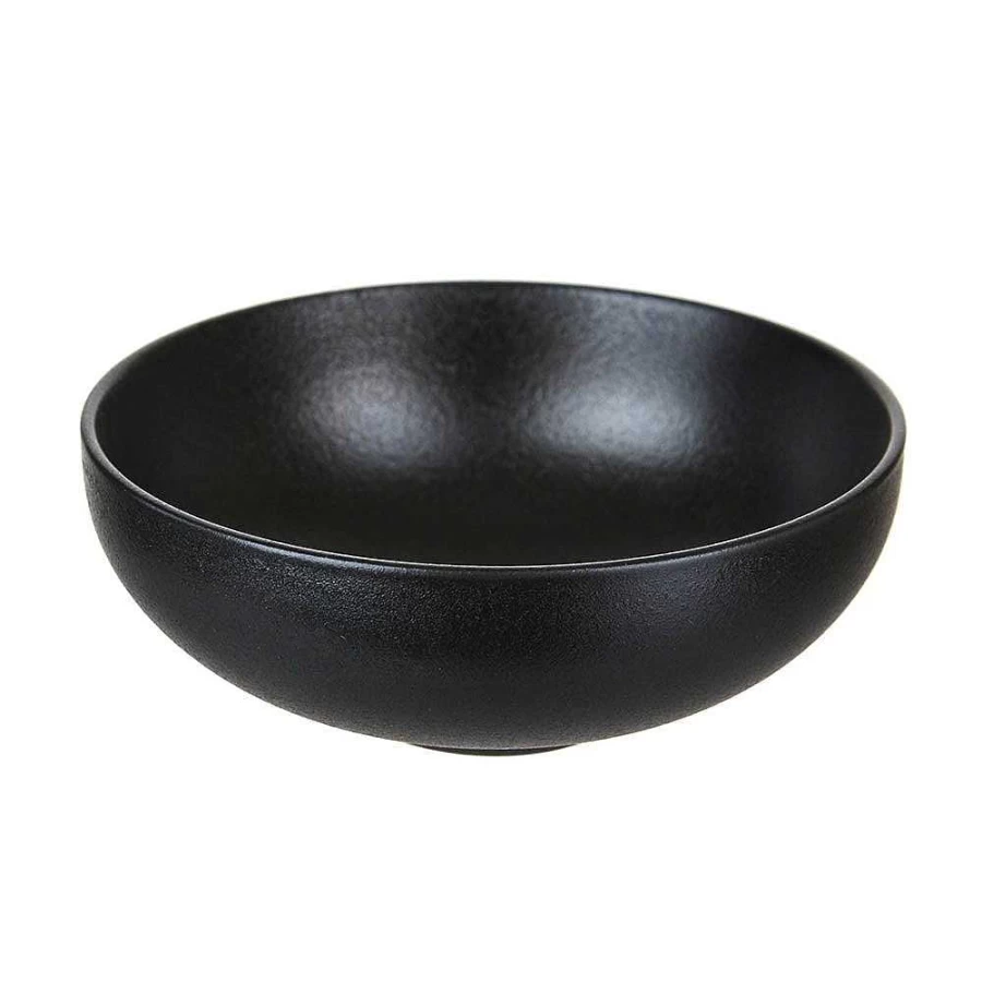 "Wheel and Barrow Round Black Serving Bowl - 15.8cm Diameter x 6cm Height"