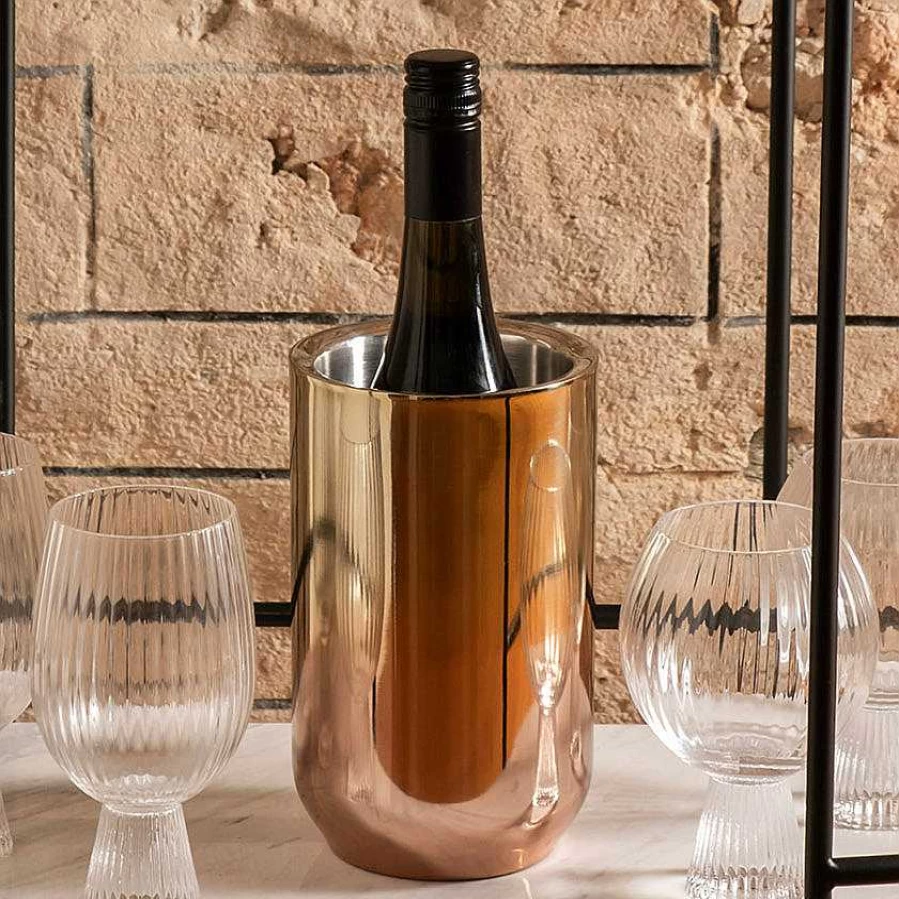 Wheel and Barrow Malibu Gold Ombre Double Wall Insulated Wine Cooler