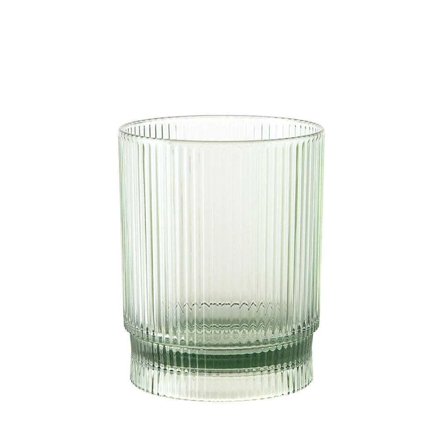 Wheel and Barrow Green Acrylic Ribbed Tumbler Cup - 285ml BPA-Free Insulated Drinking Glass