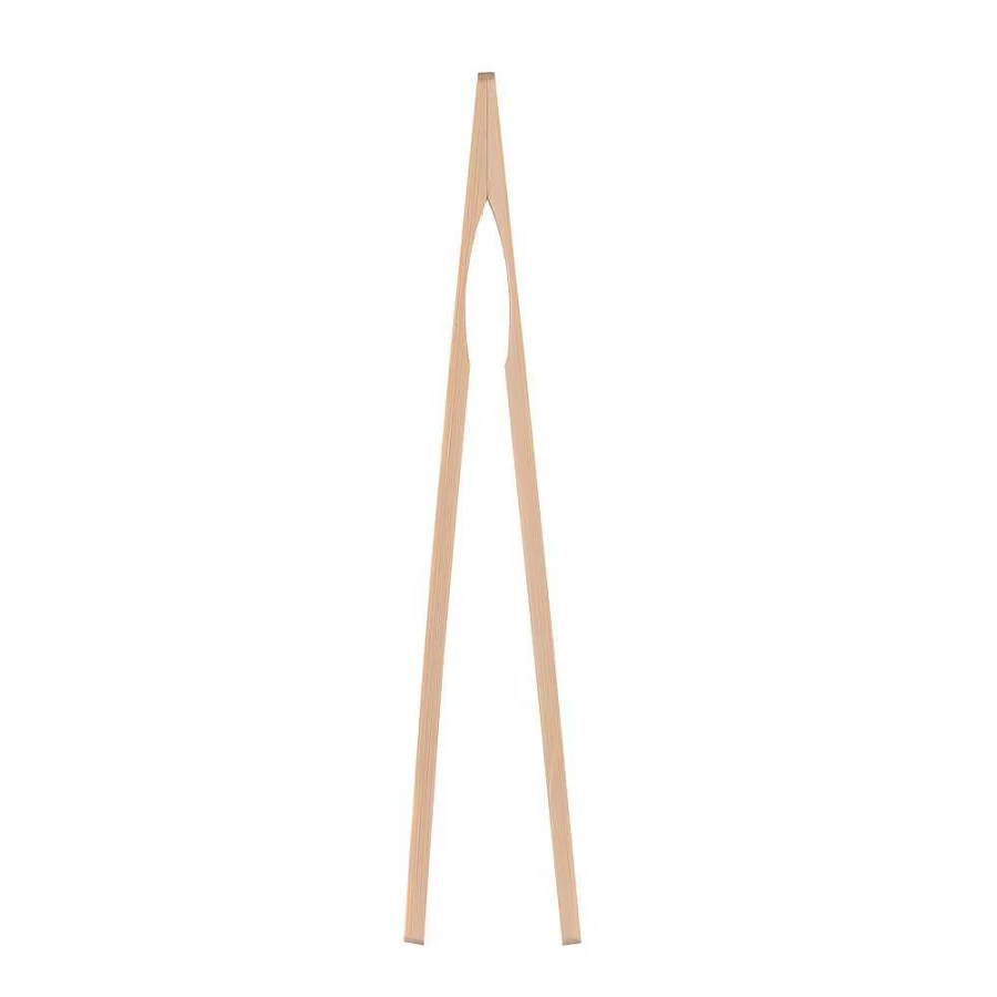 Wheel and Barrow 20cm Bamboo Kitchen Tongs - Natural Eco-Friendly Cooking Utensil for Salad Serving and Grilling