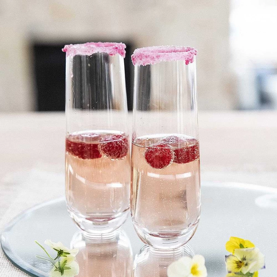 Wheel and Barrow Stemless Champagne Flute - 290ml Clear Glass for Sparkling Wine