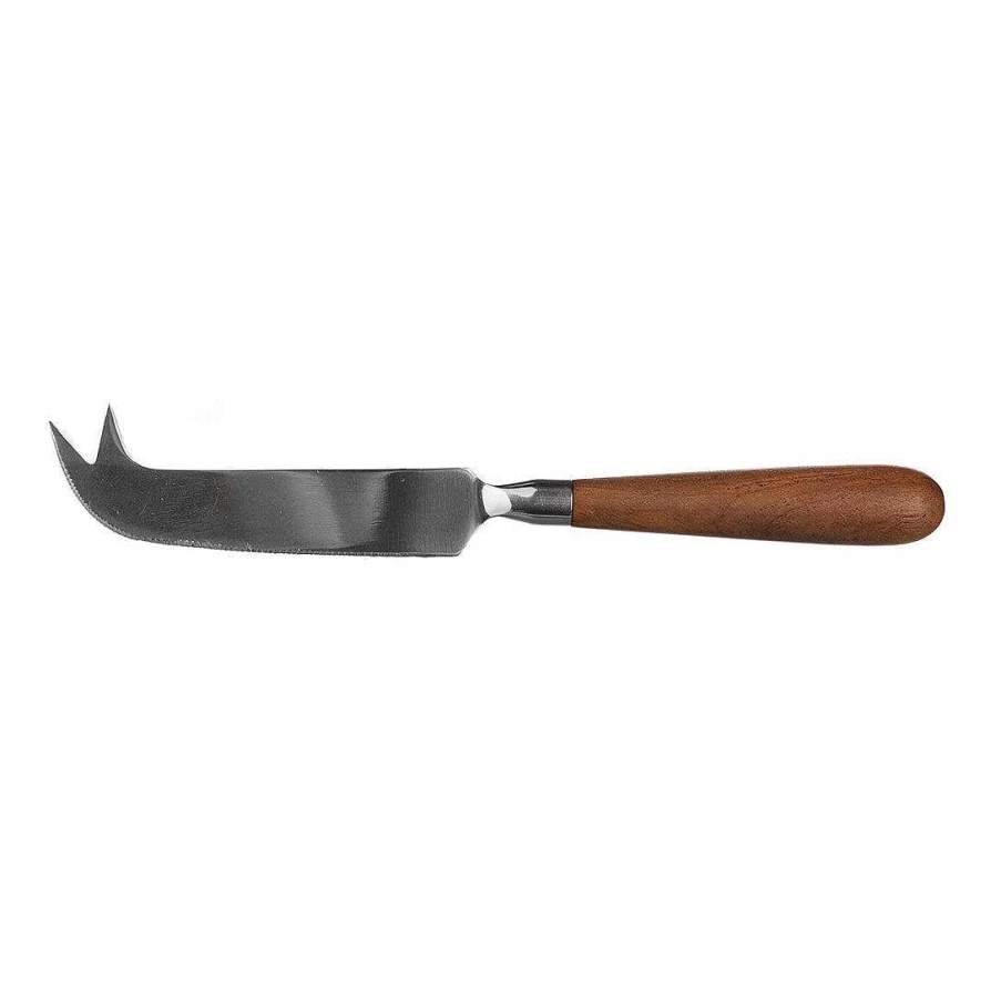 Wheel and Barrow Wooden Handle Cheese Knife - 21cm Stainless Steel Blade for Cutting and Serving