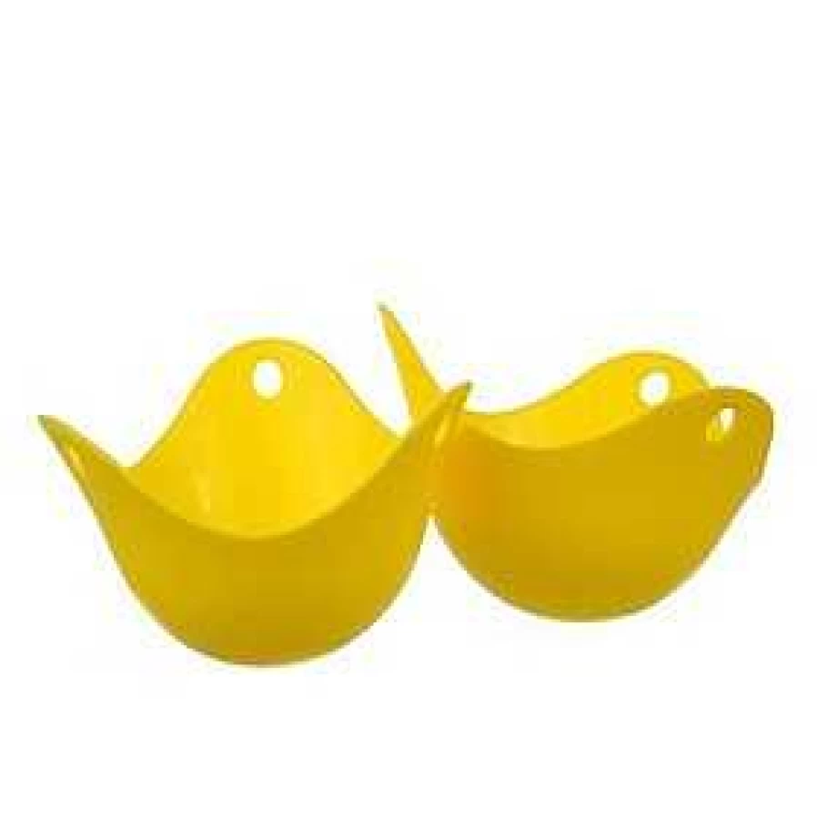 Wheel and Barrow Poach Pod Set of 2 - Yellow Egg Poachers for Perfect Poached Eggs