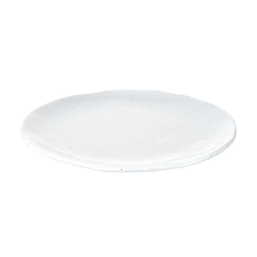 Wheel and Barrow Melamine Dinner Plate 23cm - Speckled White Durable Dishware for Dining