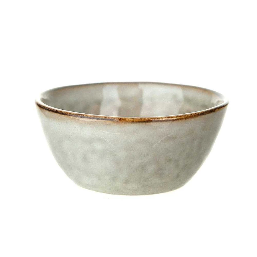 Wheel and Barrow Olive Green Stoneware Dip Bowl 8.5cm - Handcrafted Ceramic Serving Dish