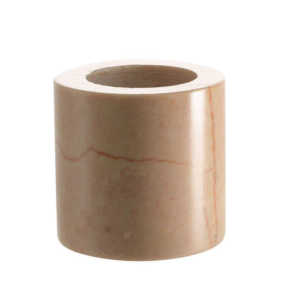 Wheel and Barrow Pink Marble Candle Holder - 6.5Cm Elegant Home Decor