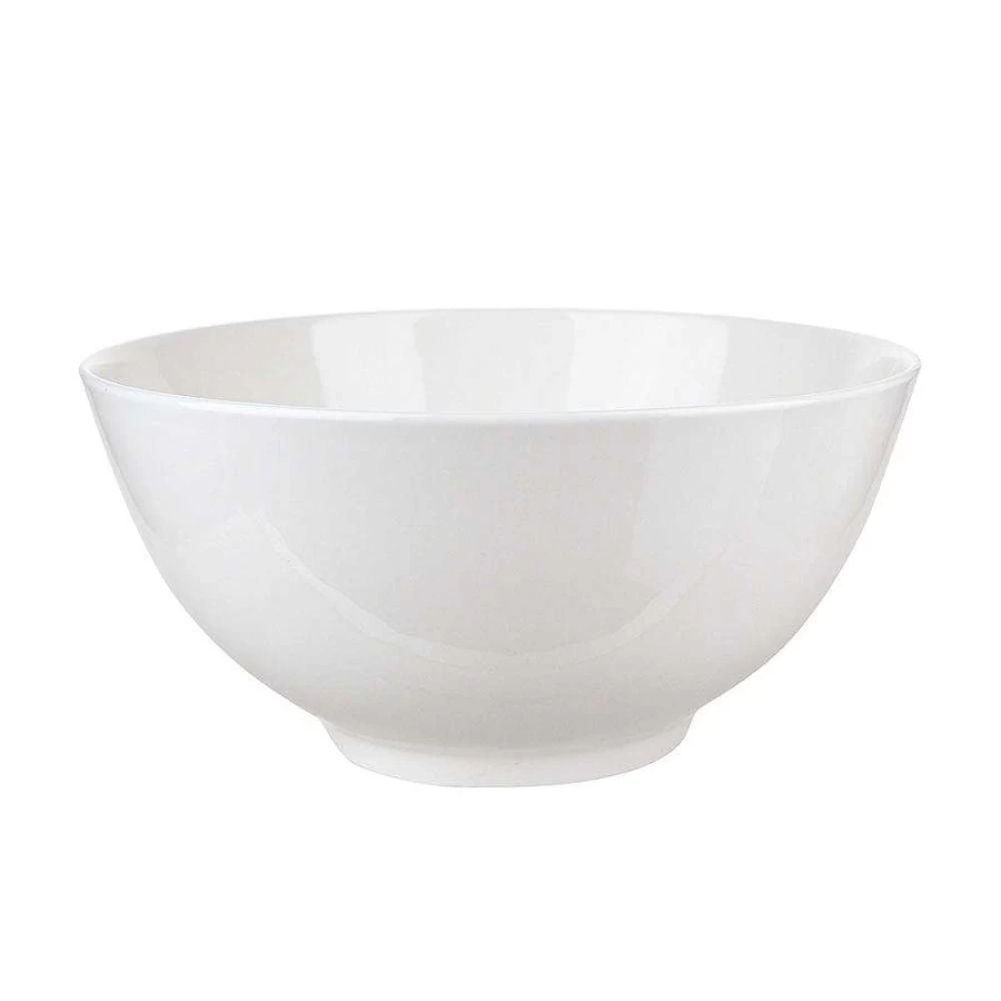 Wheel & Barrow White 23cm Bone China Noodle Soup Bowl - Premium Porcelain Dining Dish