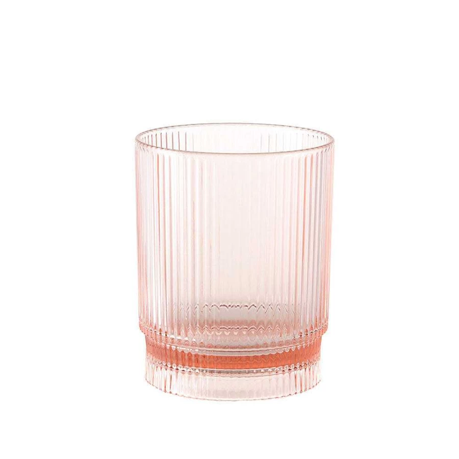 Wheel and Barrow Pink Ribbed Acrylic Tumbler - 285ml Insulated Cup for Hot & Cold Drinks