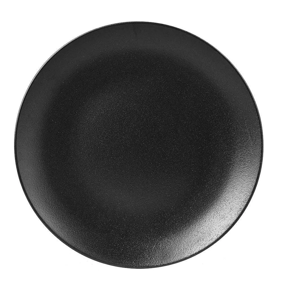 Wheel and Barrow 28cm Flat Black Plate - Premium Dinnerware for Modern Dining