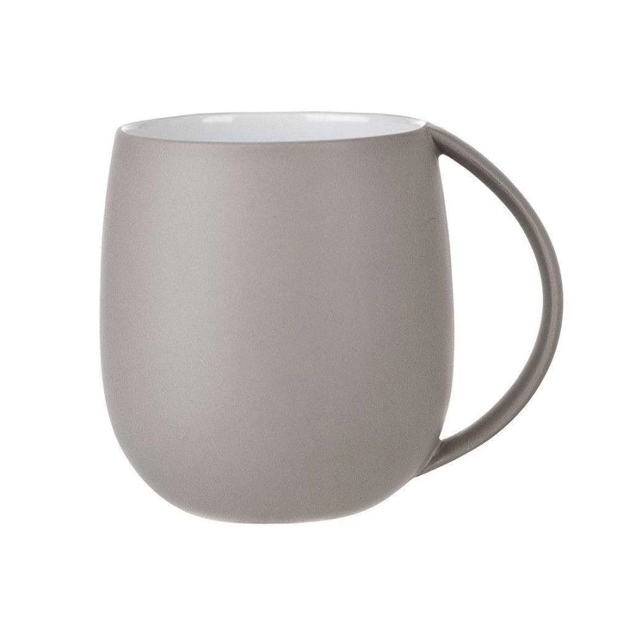 Wheel and Barrow Taupe Ceramic Coffee Mug - 400ml Capacity, Durable Stoneware Cup for Hot & Cold Drinks