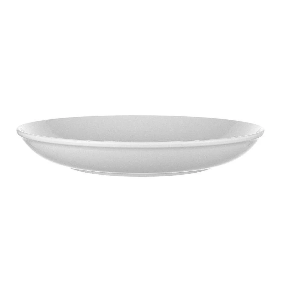 Wheel & Barrow 35cm White Melamine Round Dinner Plate - Durable & Stylish Deep Dish