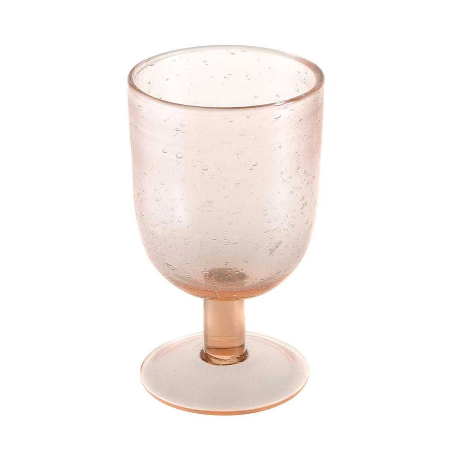 Wheel & Barrow Rose Pink Bubble Wine Glass - 350ml Elegant Stemware for Champagne & Sparkling Wine
