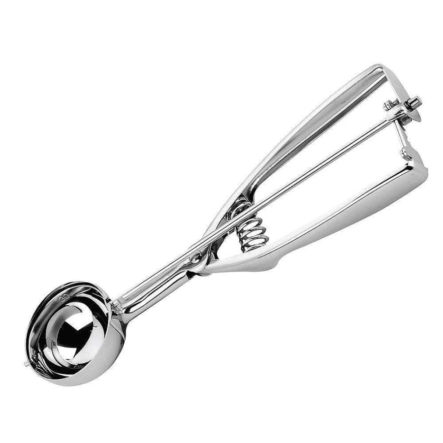 Wheel and Barrow Stainless Steel Ice Cream Scoop with Press Action Handle - Durable Kitchen Tool for Smooth Serving