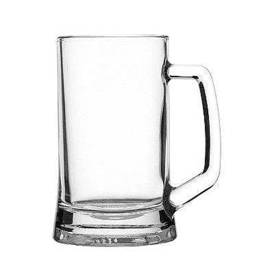 Wheel and Barrow Classic Pub Beer Mug 500ml - Durable Glass Pint for Lager and Ale