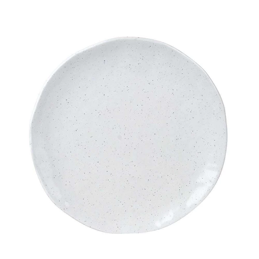 Wheel and Barrow White Speckled Melamine Dinner Plate 23cm - Durable & Stylish