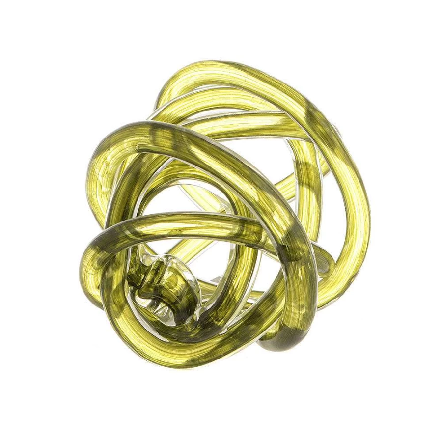 Wheel and Barrow Green Glass Knot Ornament - 15cm Handmade Home Decor