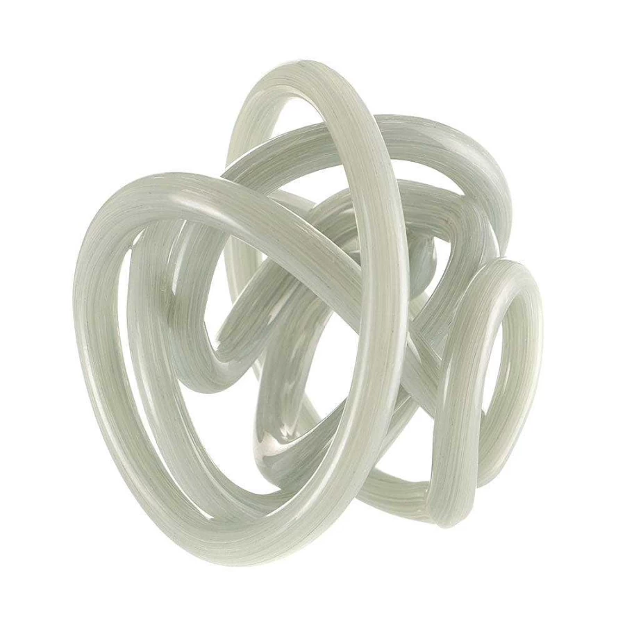 Wheel and Barrow Grey Glass Knot Ornament - 15cm Decorative Home Accent