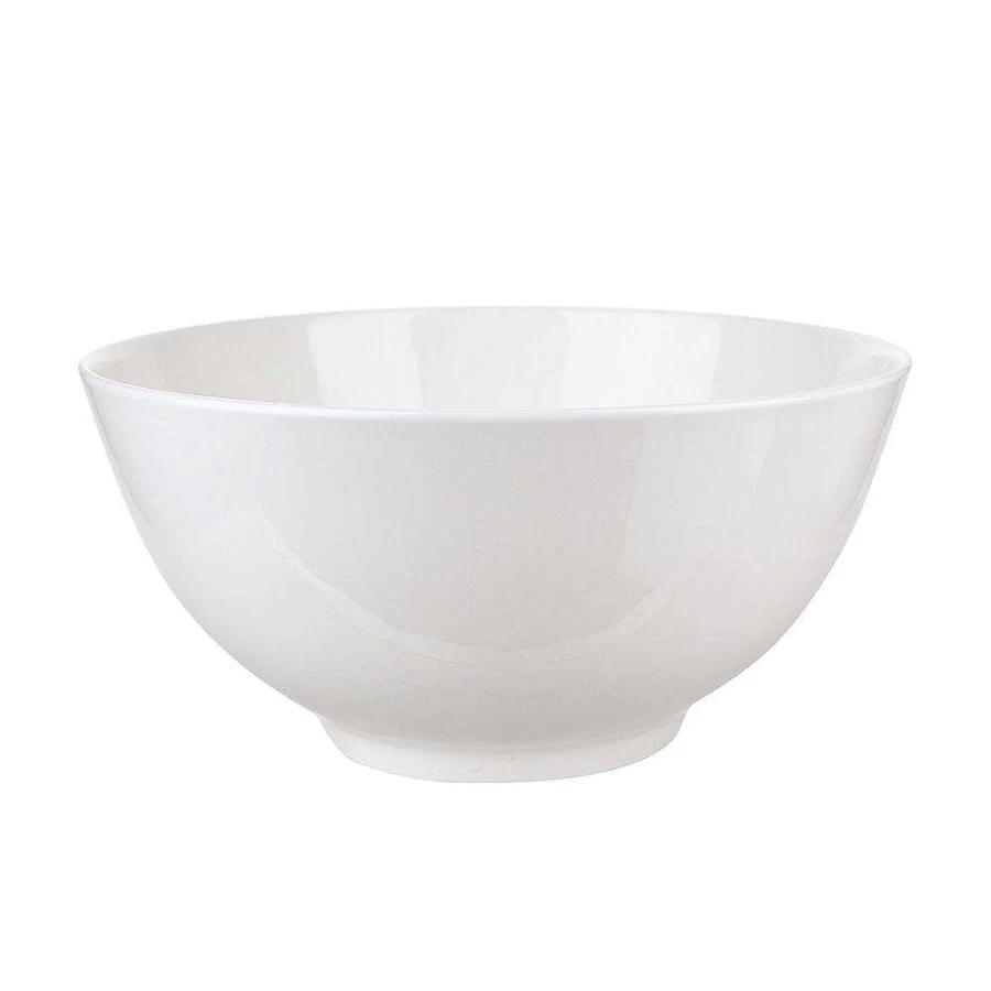Wheel and Barrow White 23cm Bone China Noodle Bowl - Premium Dining Tableware