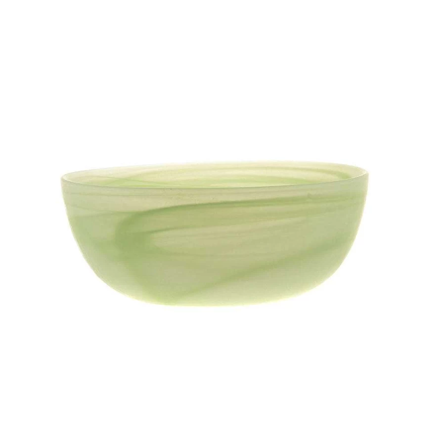 Wheel and Barrow Alabaster Mint Green Bowl 14cm - Handcrafted Decorative Serving Dish