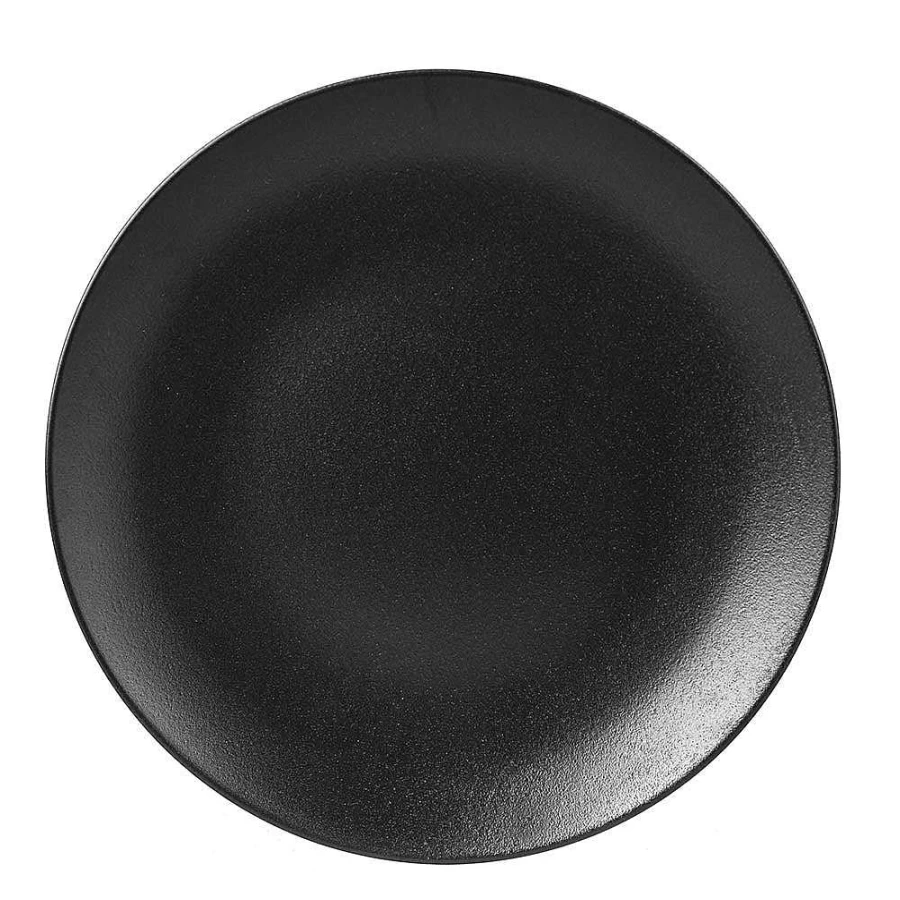 Wheel and Barrow 28cm Flat Black Plate - Premium Dinnerware for Modern Dining