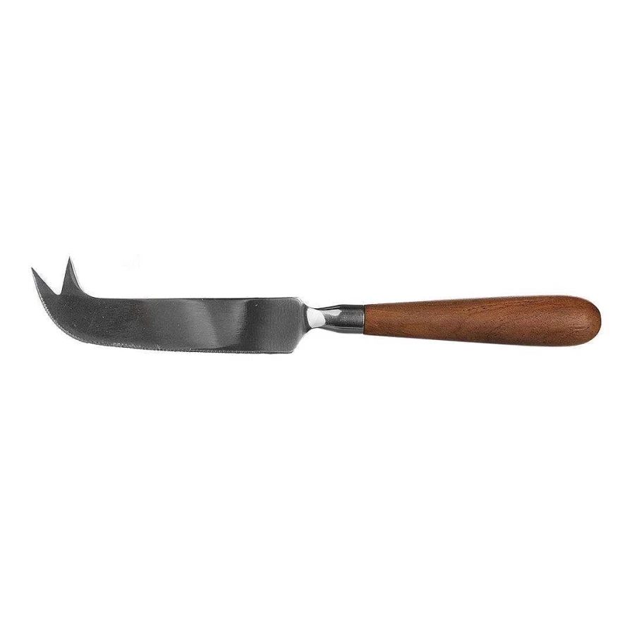 Wheel and Barrow Wooden Handle Cheese Knife - 21cm Stainless Steel Blade for Cutting Cheese