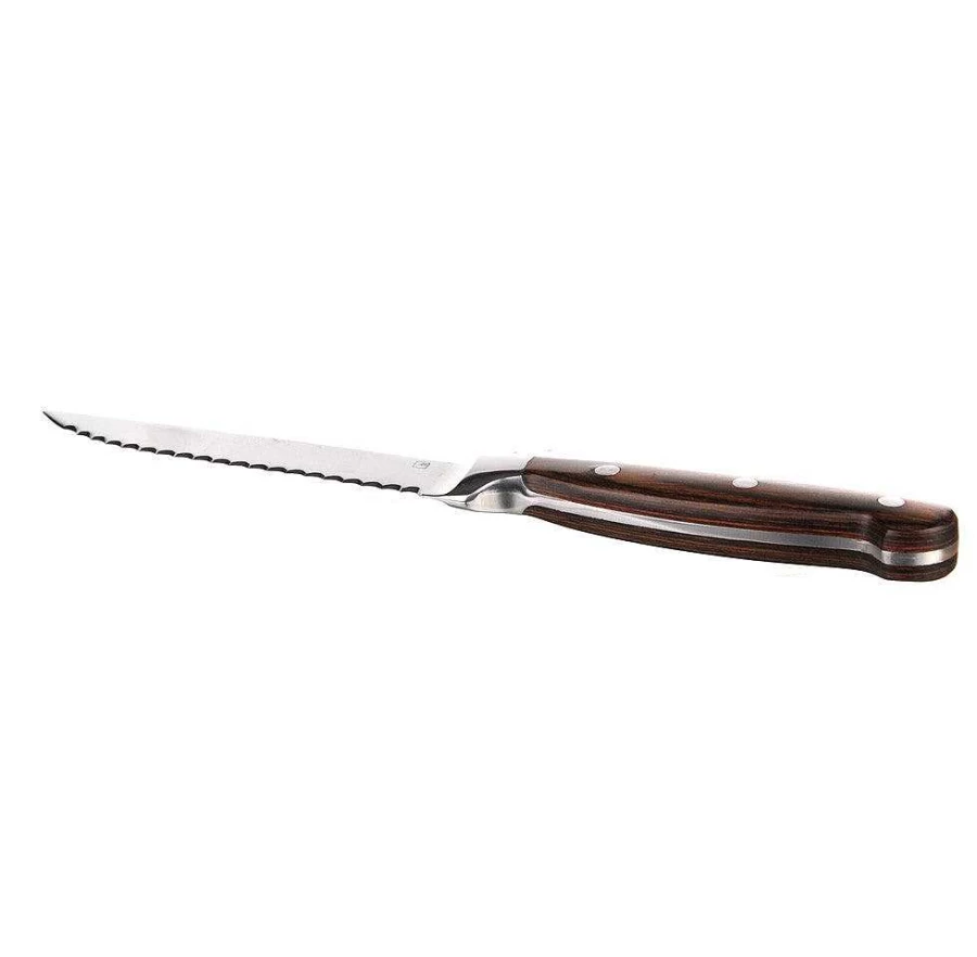 Wheel and Barrow Premium Steak Knives with Pakkawood Handles - Sharp Stainless Steel Blades for Steak Lovers