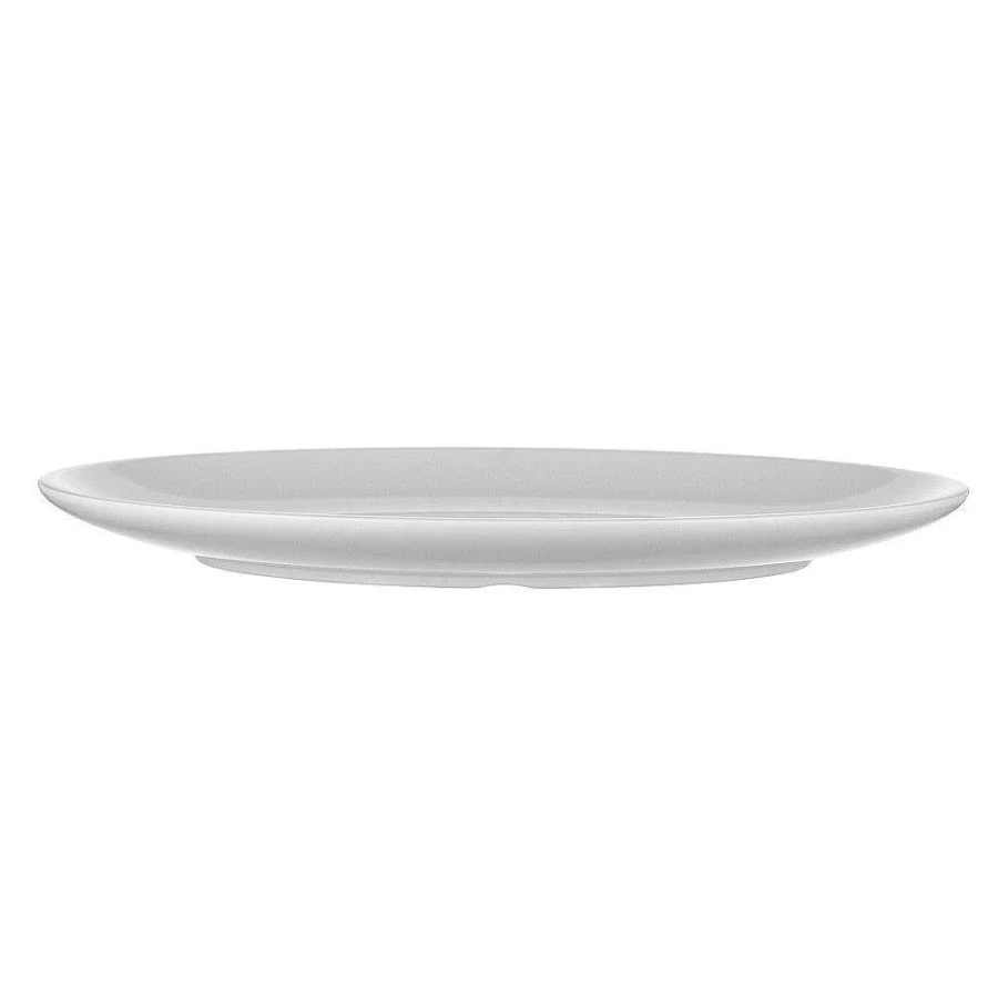 Wheel & Barrow White Melamine Oval Serving Platter 46cm x 32cm - Durable Flat Dish for Entertaining