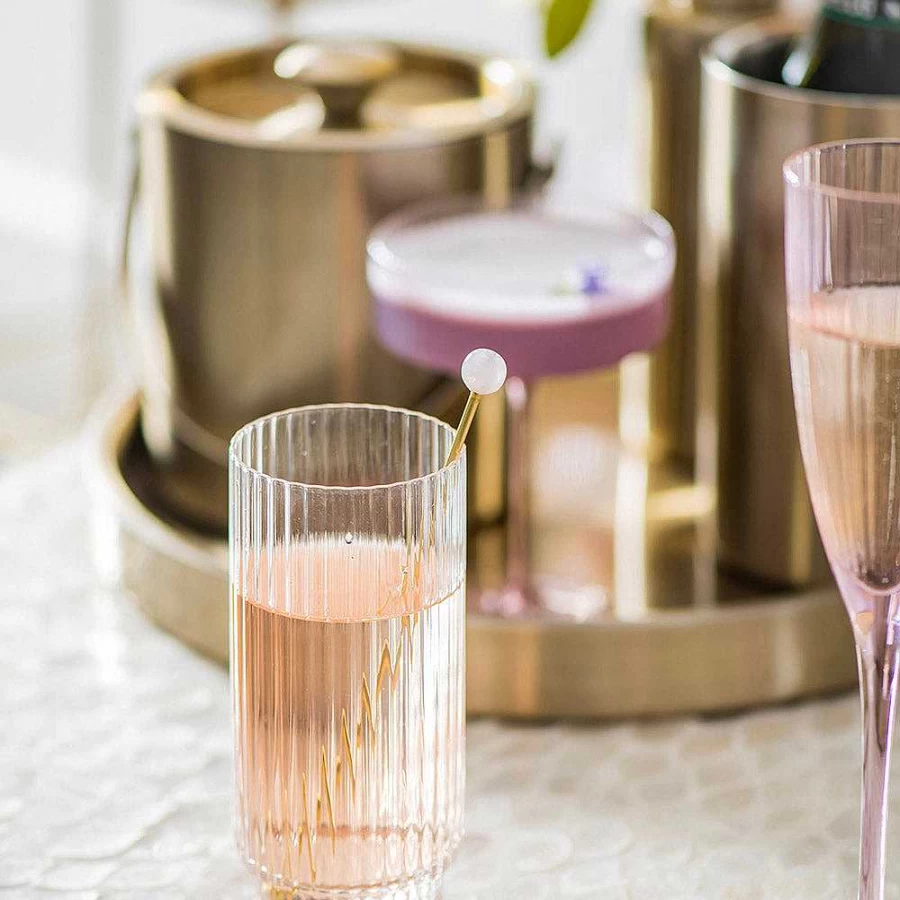Wheel and Barrow Hi Ball Glass - Optic Clear 490mL Drinking Glass for Cocktails and Beverages
