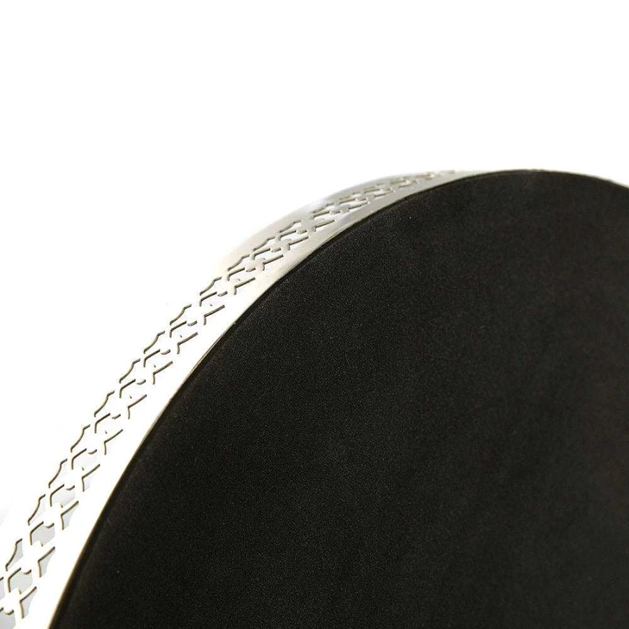 Wheel and Barrow Round Filigree Etched Nickel Tray 40cm x 40cm x 4cm Decorative Metal Serving Platter
