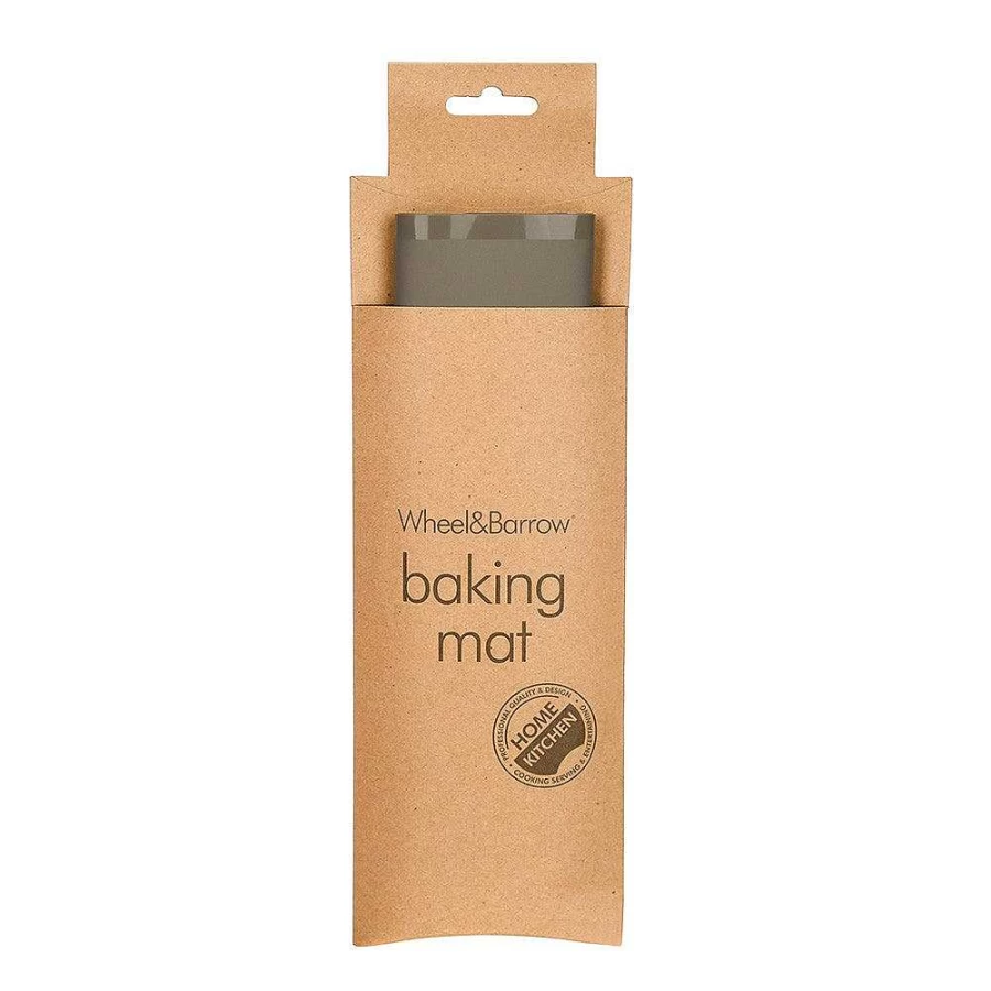 Wheel and Barrow Non-Stick Silicone Baking Mat 38x28cm Grey - Reusable Oven Safe Pastry Sheet for Baking, Cooking, and Rolling Dough
