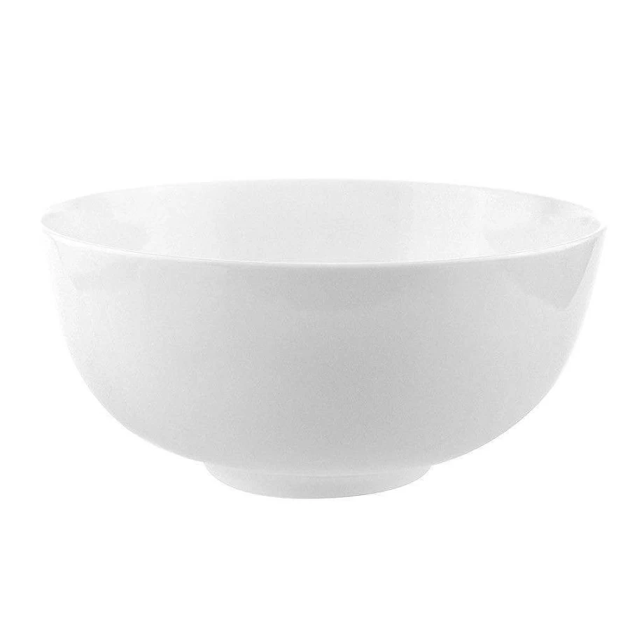 Wheel & Barrow 18cm White Bone China Noodle Bowl - Premium Porcelain Dining Dish
