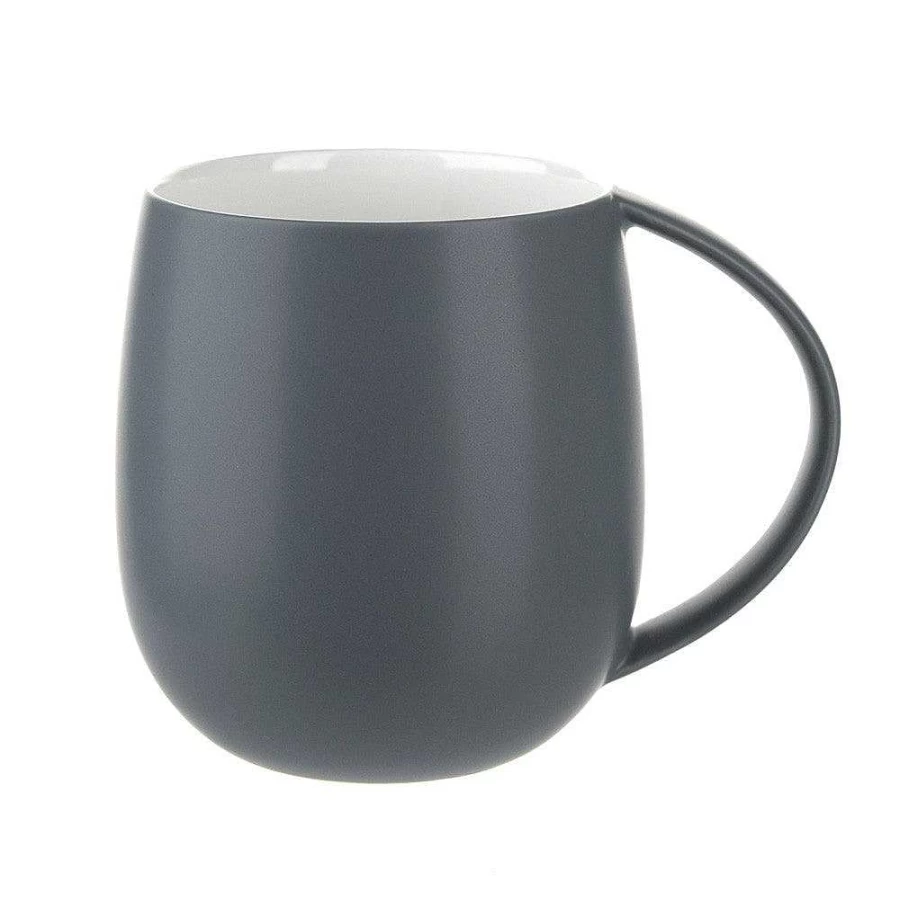 Wheel and Barrow Dark Grey Matte Ceramic Coffee Mug 400ml