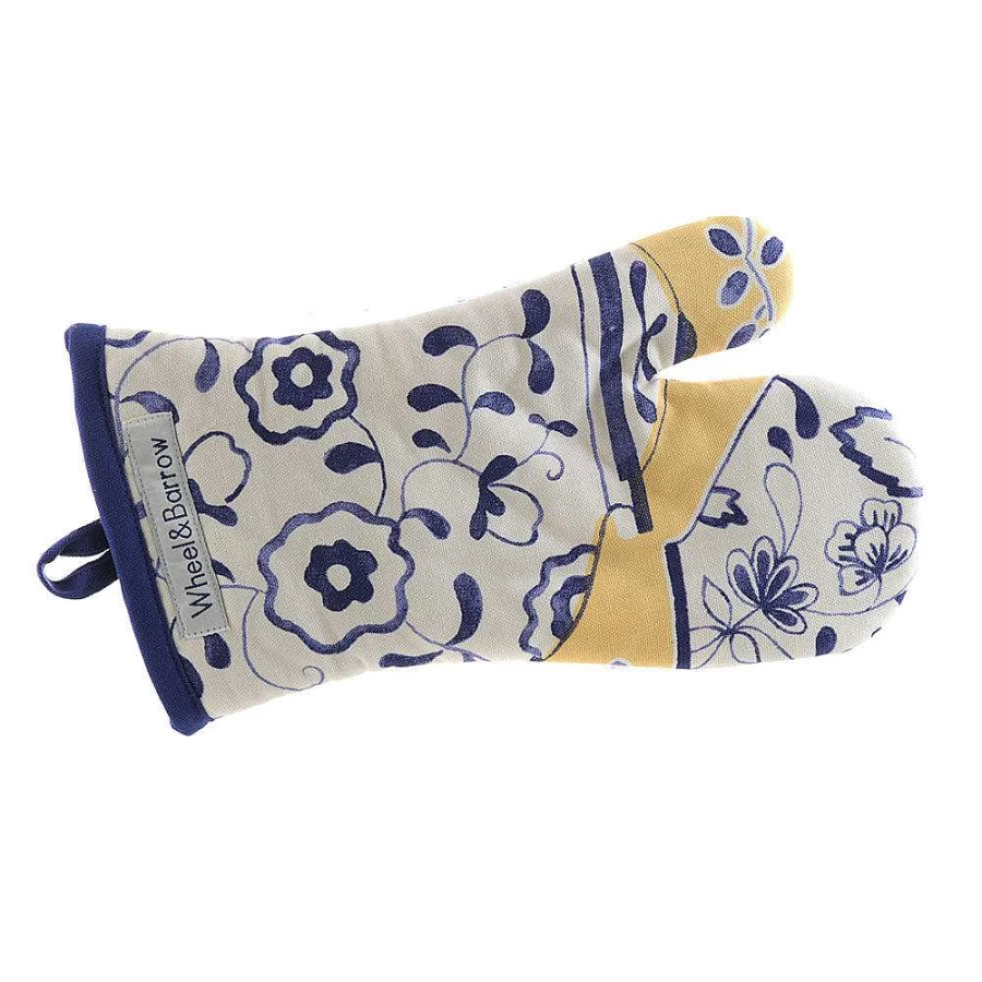 Wheel and Barrow Heat-Resistant Teapot Print Oven Mitt - Kitchen Cooking Safety Glove