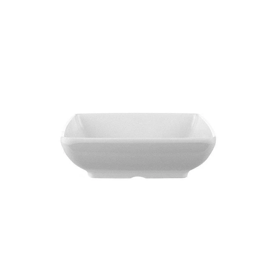 Wheel & Barrow 14cm Square White Melamine Bowl - Durable Dishware for Dining & Serving