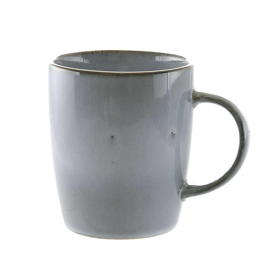 Wheel and Barrow 6-Piece Light Blue Stoneware Coffee Mug Set – Durable & Stylish