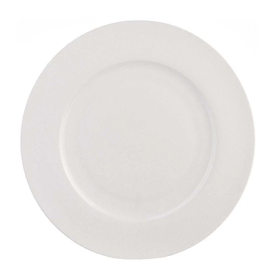 Wheel and Barrow White 28cm Bone China Dinner Plate - Elegant Rim Design