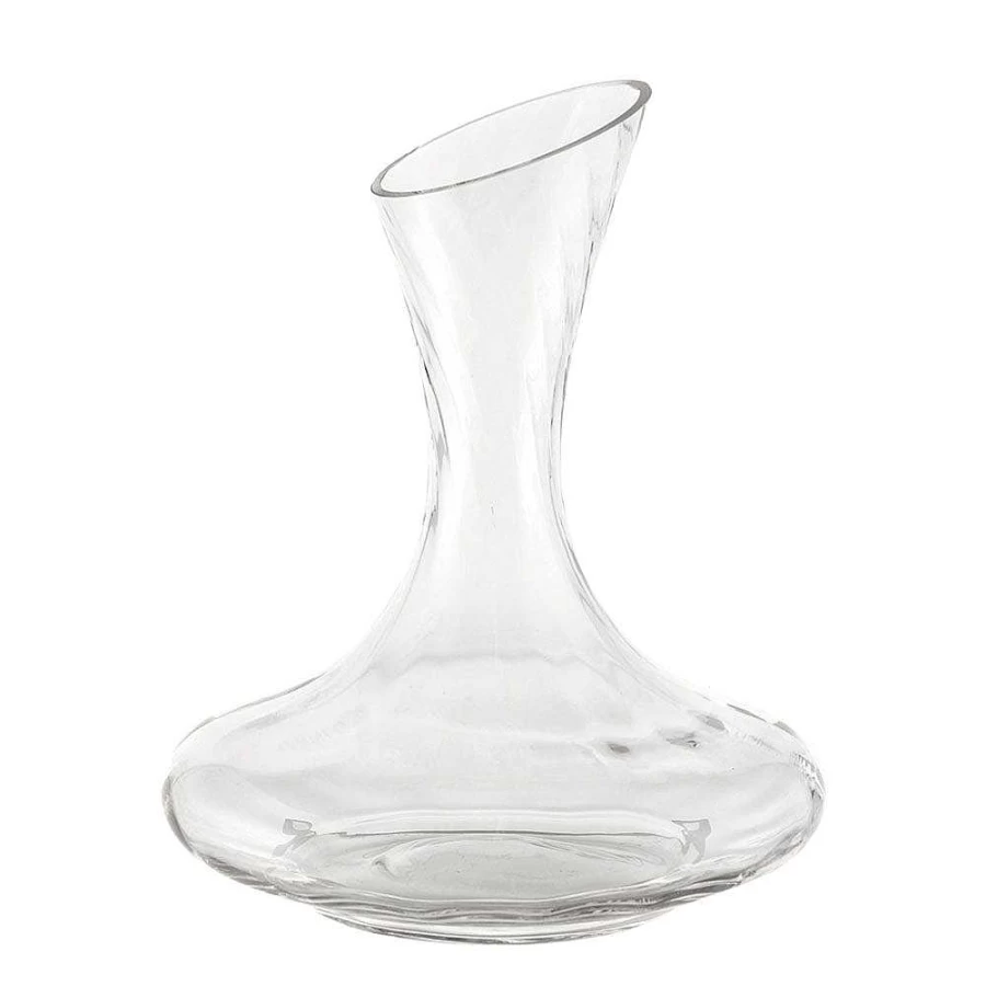 Wheel and Barrow 1.2L Swirl Glass Decanter for Wine - Elegant Aerating Carafe with Ergonomic Handle